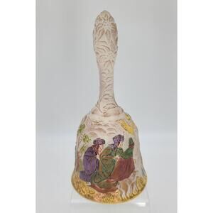 Fenton Art Glass Bell Christmas Ltd Ed #383 Nativity Scene Signed RE Lupardus 7"